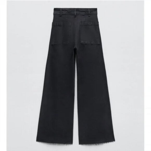 NEW! Zara 'The Marine' Straight Jeans in PURE BLACK (0) - Picture 10 of 10